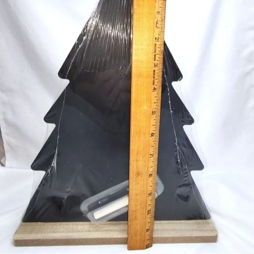 Holiday Decor Bundle of Wood & Metal‎ Sled and Christmas Tree Chalkboard